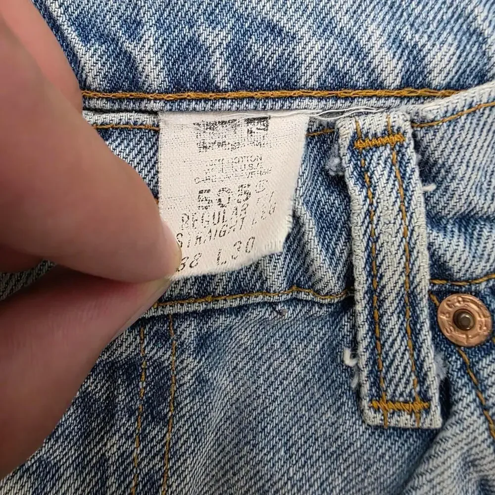 Vintage 90's Levi 505 Orange Tab Light Wash Denim Jeans (36x30)